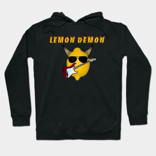 Yellow Lemon Demon - Cool and Quirky Illustration of Lemon with Glasses and Guitar - Perfect for Music and Fruit Lovers Hoodie